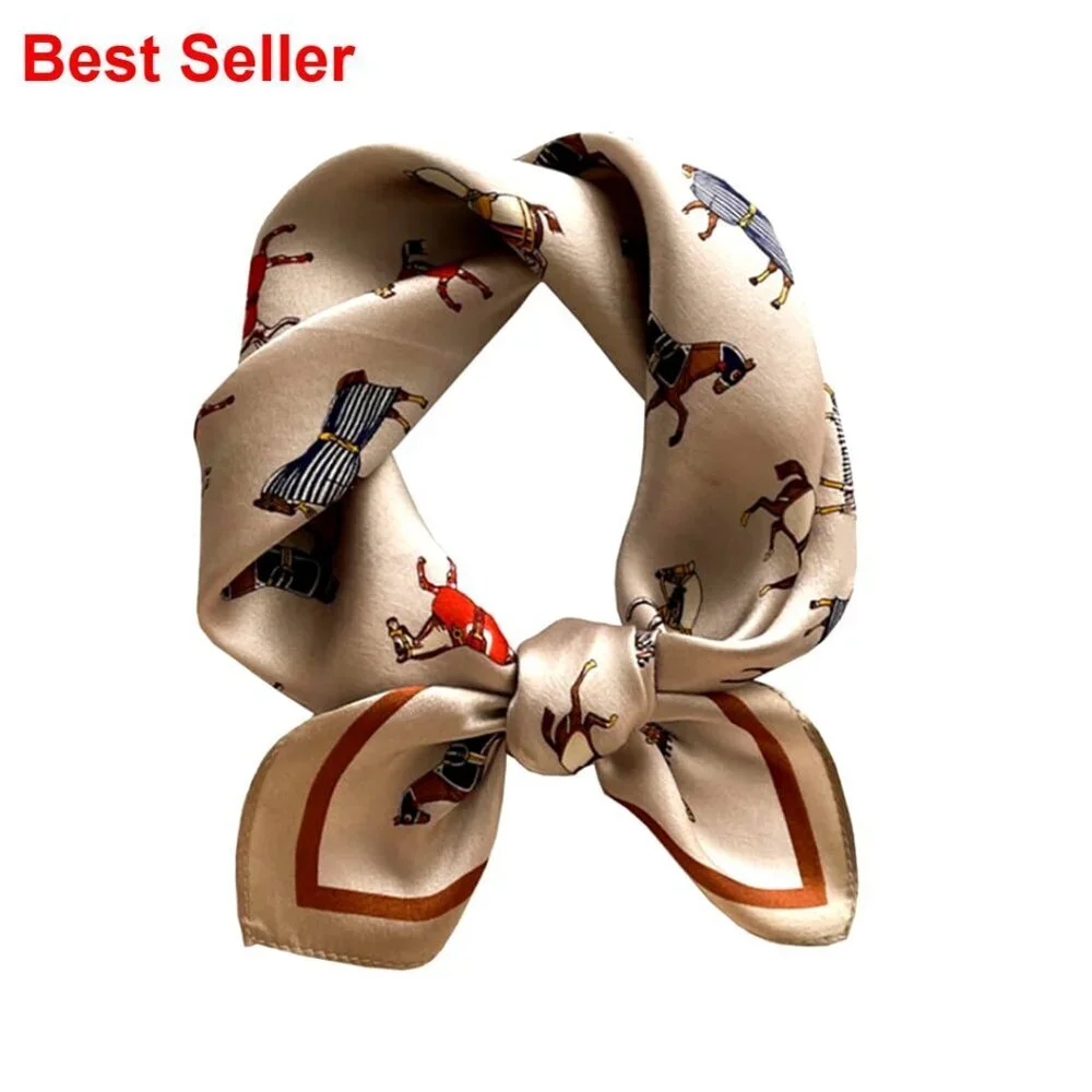 100% Mulberry Silk Square Scarf 21x21 Inches Fashion Accessory